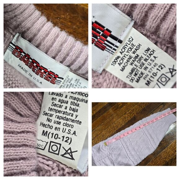 Vintage Girls Lilac Purple Geometric Crewneck Sweater - Picture 4 of 12